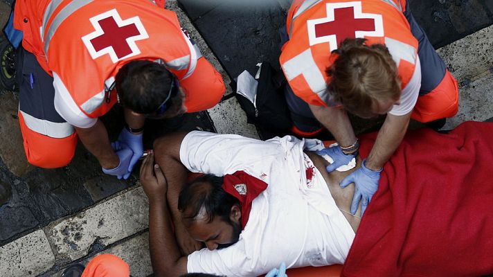 Así trabaja la Cruz Roja durante los sanfermines