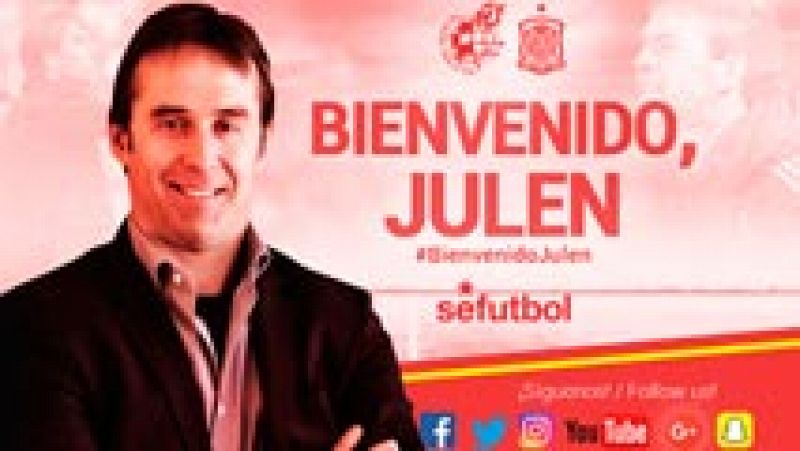 El entrenador vasco Julen Lopetegui ha sido confirmado por la Real Federacin Espaola de Ftbol (RFEF) este jueves como nuevo seleccionador nacional masculino, puesto vacante desde la marcha de Vicente del Bosque tras la Eurocopa de Francia.