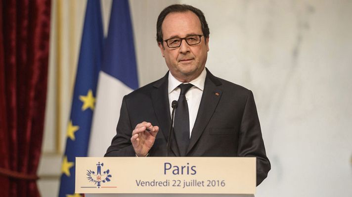 Telediario 1 - Hollande anuncia nuevas medidas militares contra el Estado Islámico en Irak tras el atentado de Niza