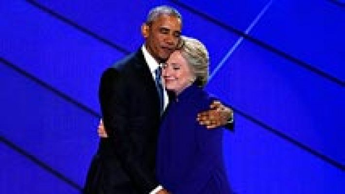 Telediario 1 - Barack Obama arropa a Hillary Clinton como la candidata de la "esperanza" frente a Trump
