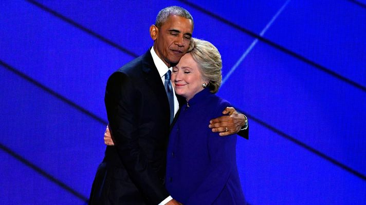 Telediario 1 - Barack Obama arropa a Hillary Clinton como la candidata de la "esperanza" frente a Trump