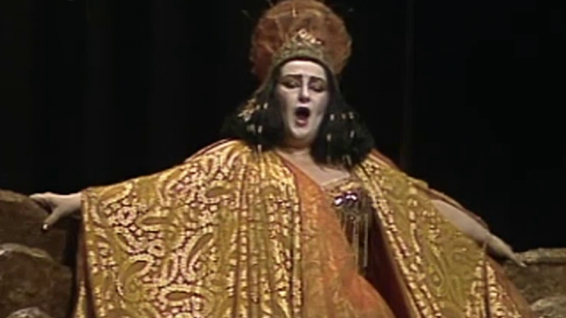 Segundo acto de 'Julio César', con Montserrat Caballé y Justino Díaz