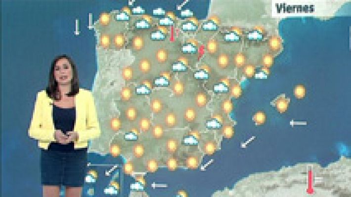 El Tiempo - Altas temperaturas en el interior y nubes y lluvias en el Cantábrico