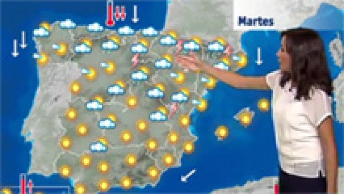 El tiempo - Nubosidad y precipitaciones en la mitad norte de la península con descenso de temperaturas para este martes