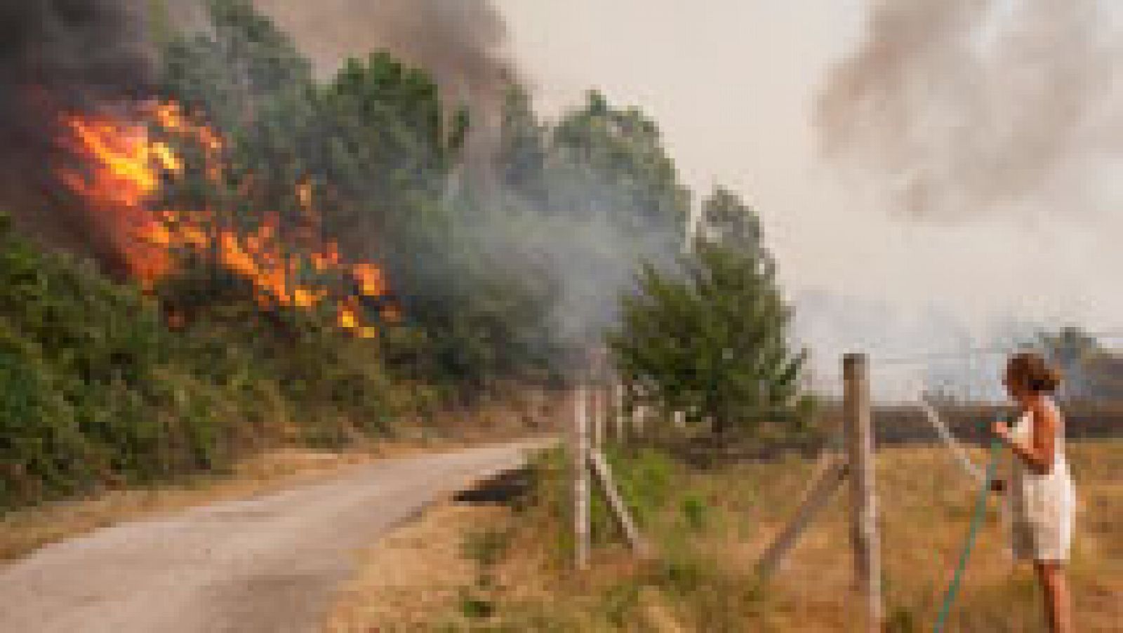 Telediario 1: Un vídeo grabado por un vecino demostraría que el incendio de Arbo, en Pontevedra, fue provocado | RTVE Play