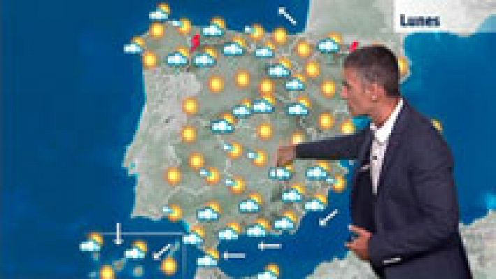 Posibles chubascos en la Cordillera Cantábrica, Pirineos y el sureste peninsular