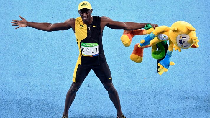 Río 2016. Atletismo | Así celebró Usain Bolt su tercer oro en 100m