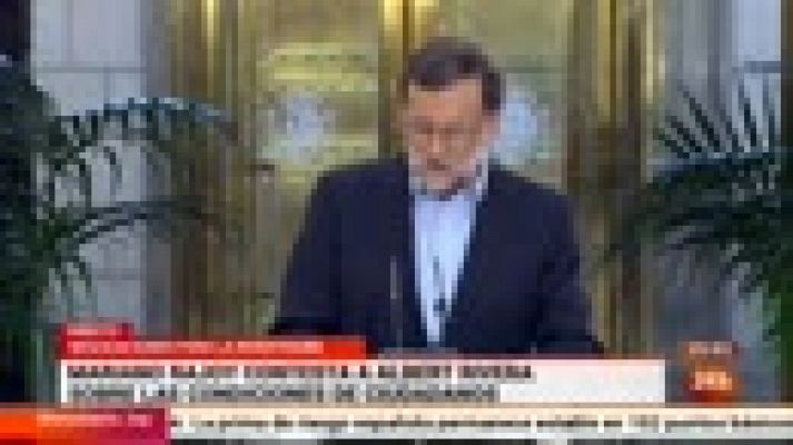 Rajoy se muestra dispuesto a acudir a la investidura y pide a Sánchez "colaboración" para no ir a terceras elecciones