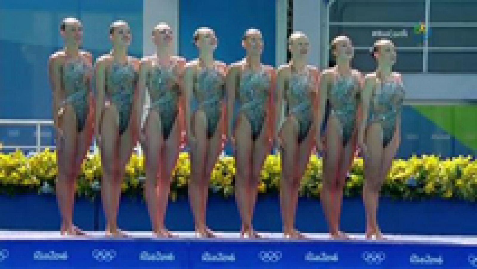 La selección rusa de sincronizada, primera en la rutina técnica