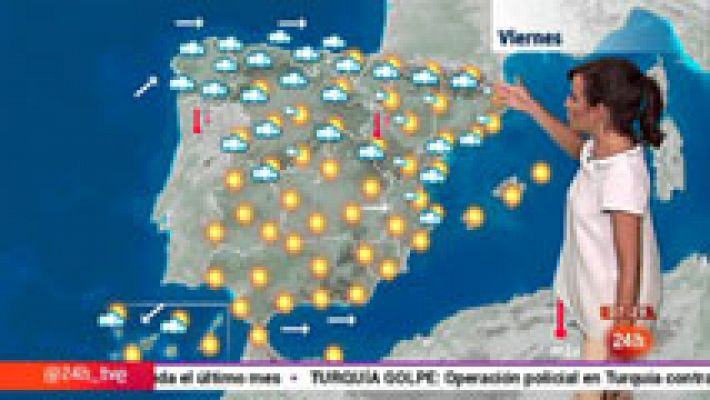 Temperaturas altas en el Valle del Ebro, interior de Levante y Málaga