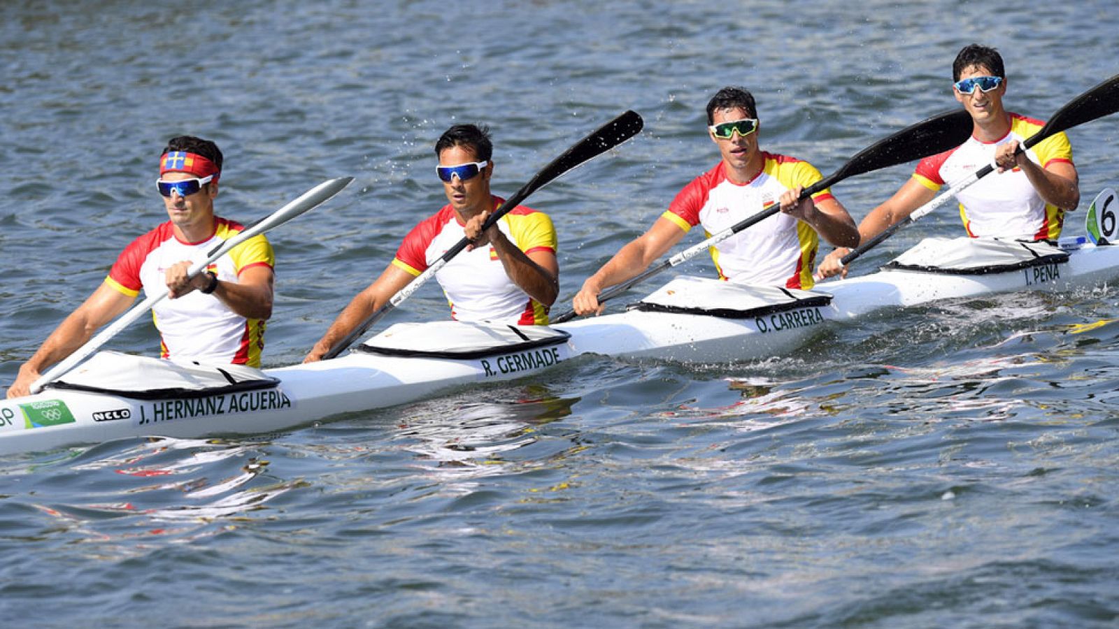 Javier Hernanz, Rodrigo Germade, Oscar Carrera e Iñigo Peña se han metido en la final de K4 1.000 metros al quedar segundos en su semifinal, superando a Francia y a Rusia.