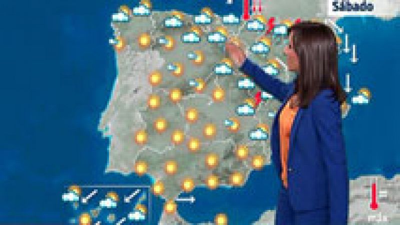 Tormentas en el noreste y temperaturas altas en tercio sur peninsular