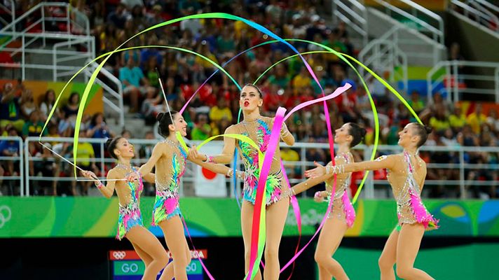 Río 2016. Gimnasia rítmica | El equipo español de rítmica, segundo tras la primera rotación  