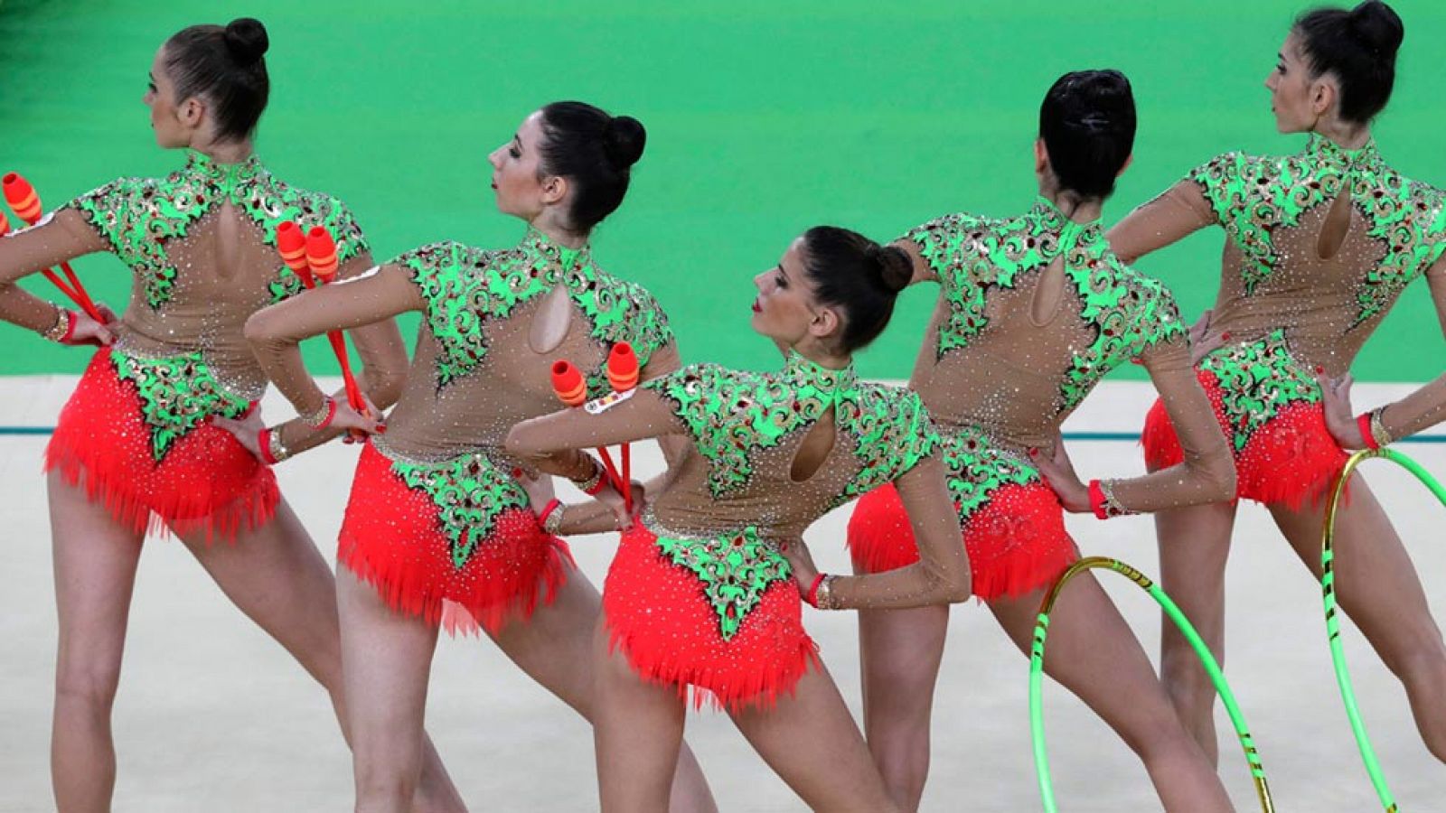 El equipo español de rítimica, primero tras la segunda rotación