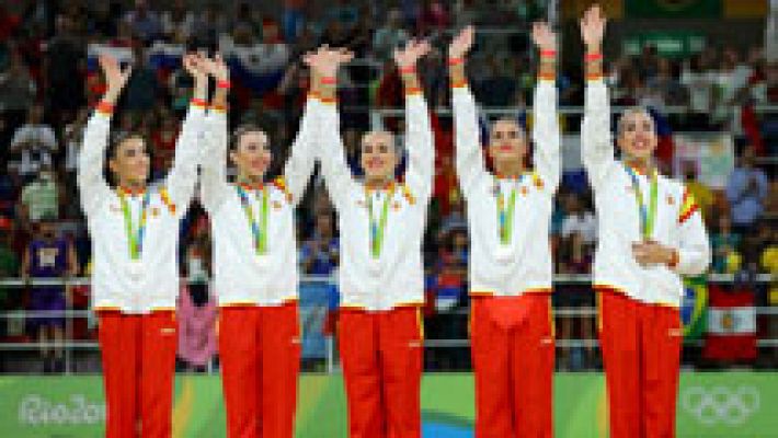 Río 2016 - Río 2016. Gimnasia rítmica | El equipo español recibe la medalla de plata