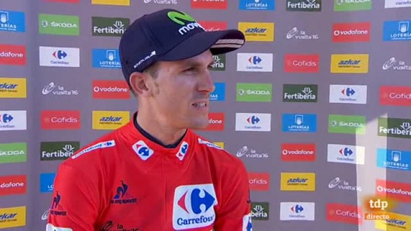 El joven murciano del Movistar tiró muy fuerte en los 1,8 kilómetros de la subida al Mirador, tanto que no solo rompió al grupo sino que descolgó a sus jefes Alejandro Valverde y Nairo Quintana y es el nuevo maillot rojo de la competición.