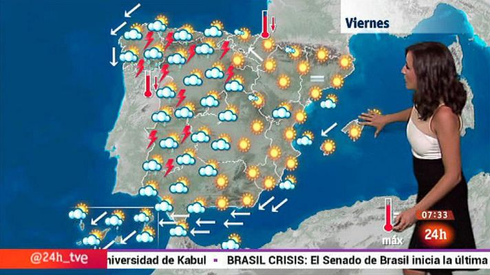 El tiempo - Nubes y chubascos en la mitad occidental y lluvias en el norte de Canarias