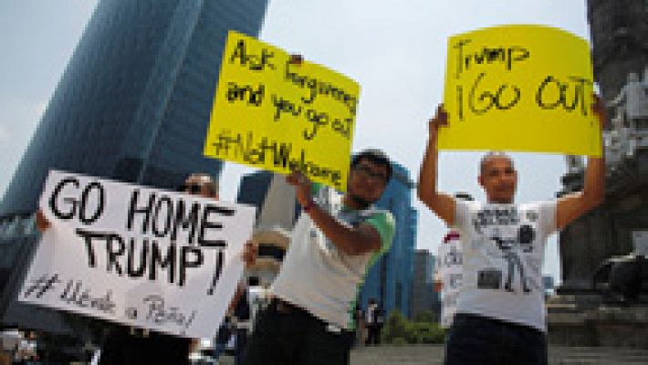 Telediario 1 - Donald Trump viaja a México donde se reunirá con el presidente, Enrique Peña Nieto