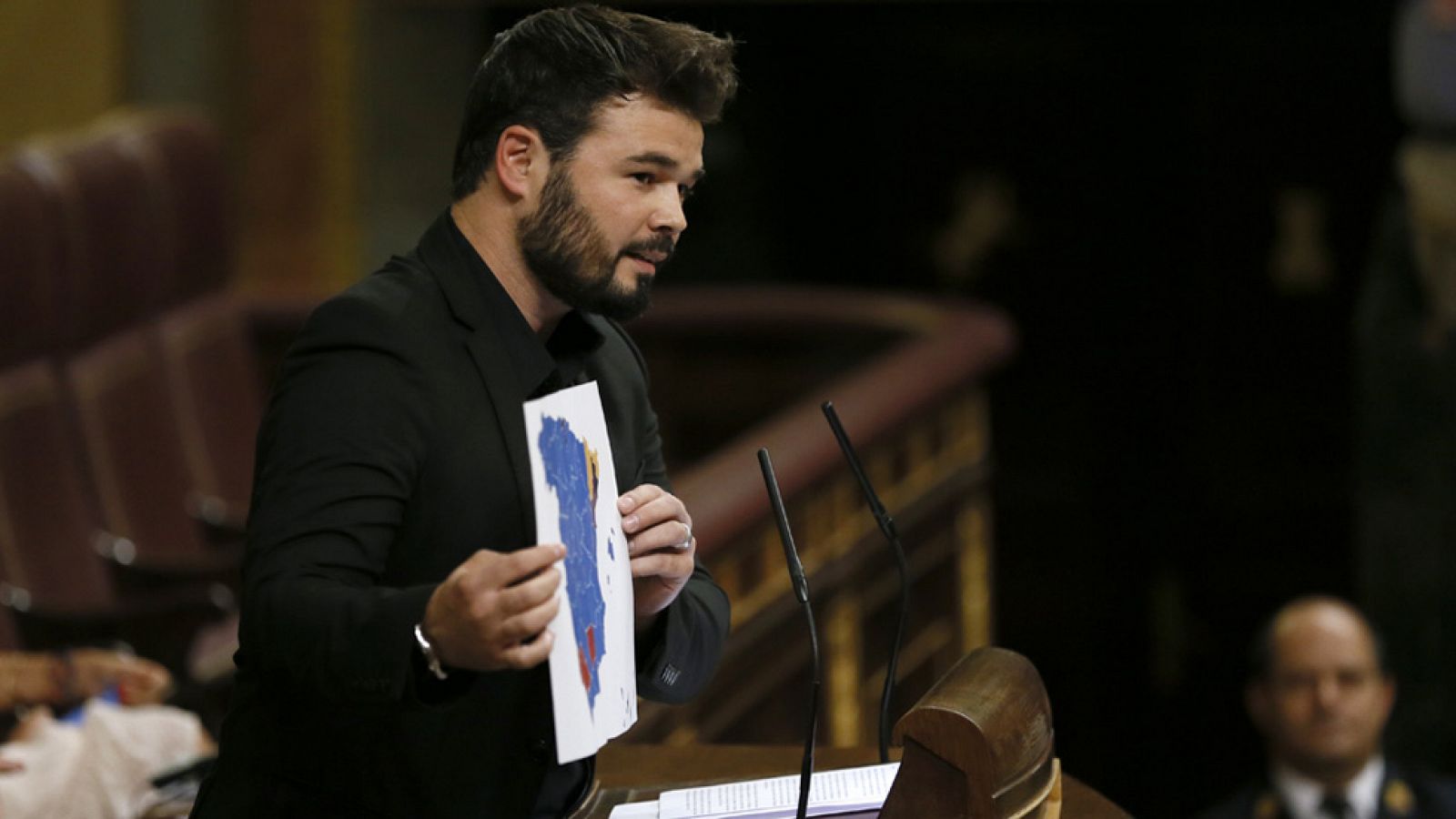 Intervención del portavoz adjunto de ERC, Gabriel Rufián, en la tercera sesión del debate de investidura a Mariano Rajoy