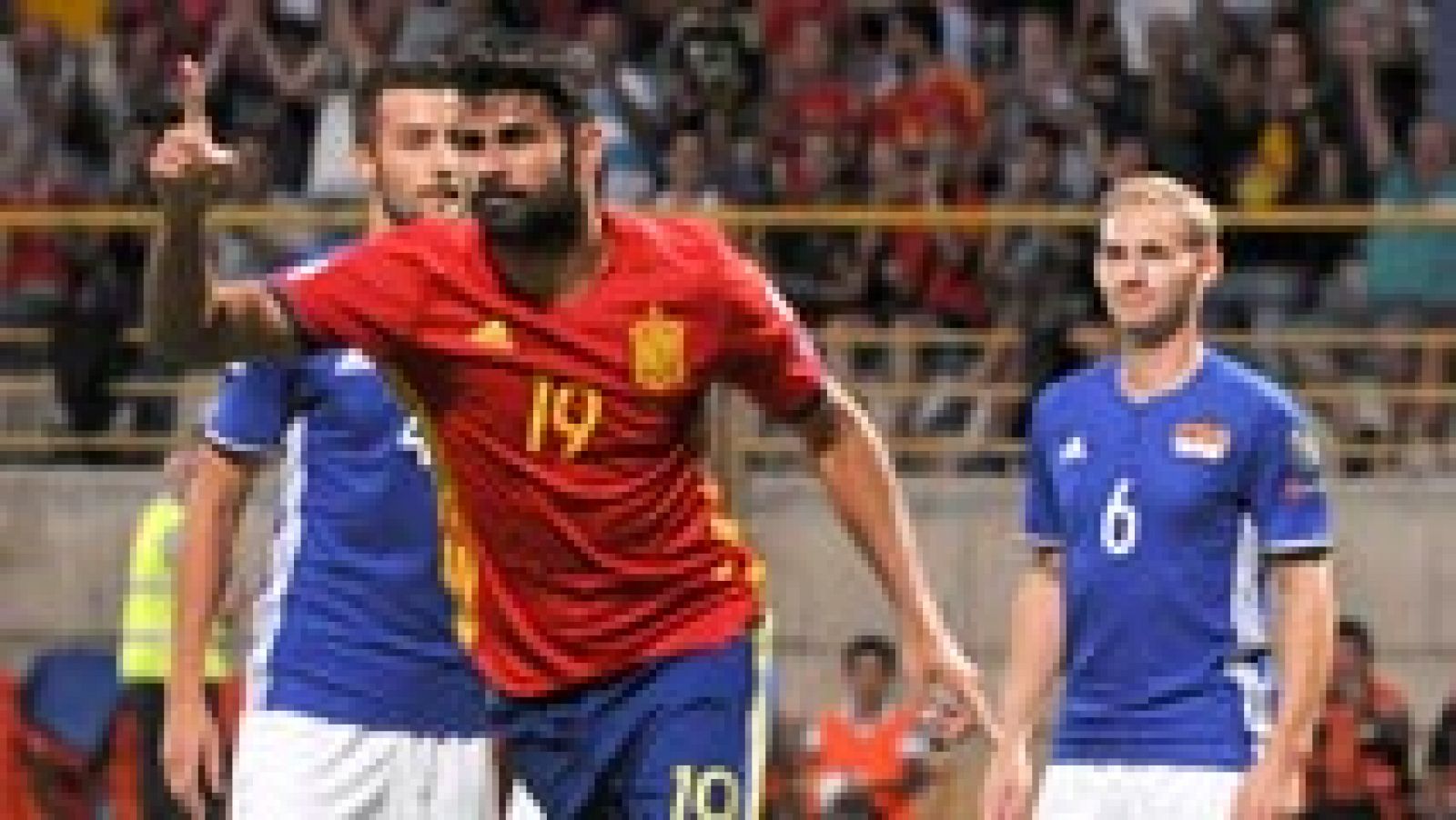 España vence 8-0 a Liechtenstein y se pone en cabeza del grupo