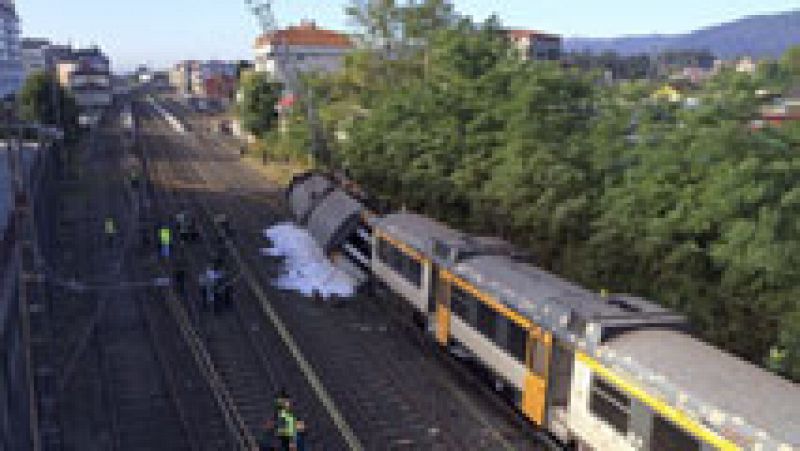 Primeros momentos tras el accidente del tren de O Porriño, Pontevedra