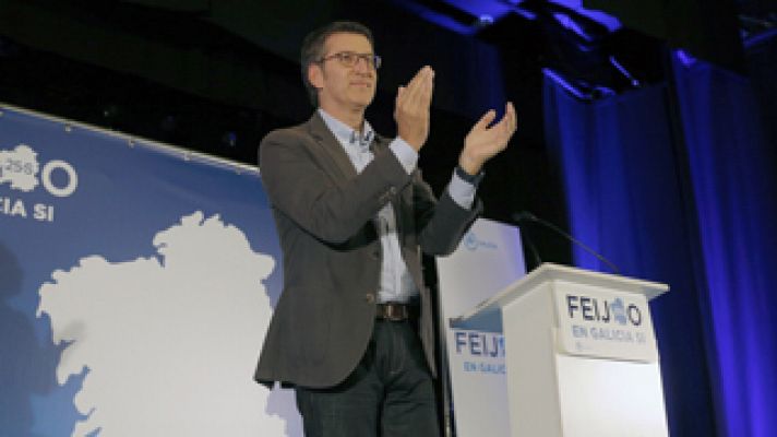 Telediario 1 - Feijóo pide el voto para evitar que "el populismo se instale" en la Xunta de Galicia