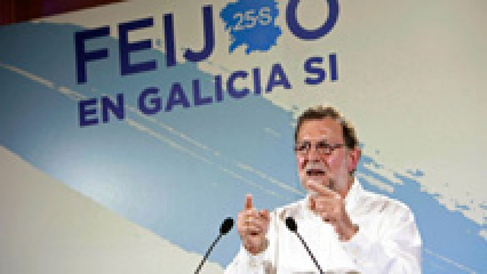 Telediario 1: Mariano Rajoy pide el voto para revalidar la mayoría absoluta del PP en Galicia | RTVE Play