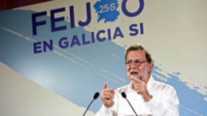 Telediario 1 - Mariano Rajoy pide el voto para revalidar la mayoría absoluta del PP en Galicia