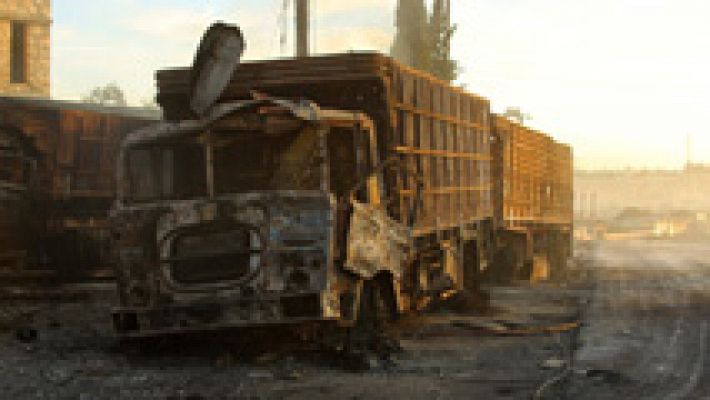 12 muertos en un ataque a un convoy humanitario en Alepo