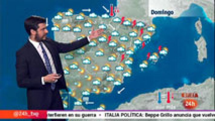 El tiempo - Tormentas fuertes en Cataluña y chubascos en Baleares y Comunidad Valenciana