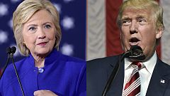 Clinton y Trump llegan casi empatados al primer debate del lunes