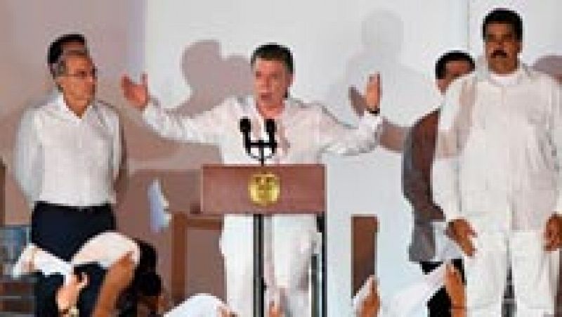 Santos da la "bienvenida" a un futuro esperanzador para Colombia