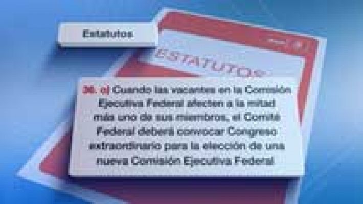 Los dos bloques del PSOE se aferran al artículo 36o del Estatuto, abierto a interpretaciones