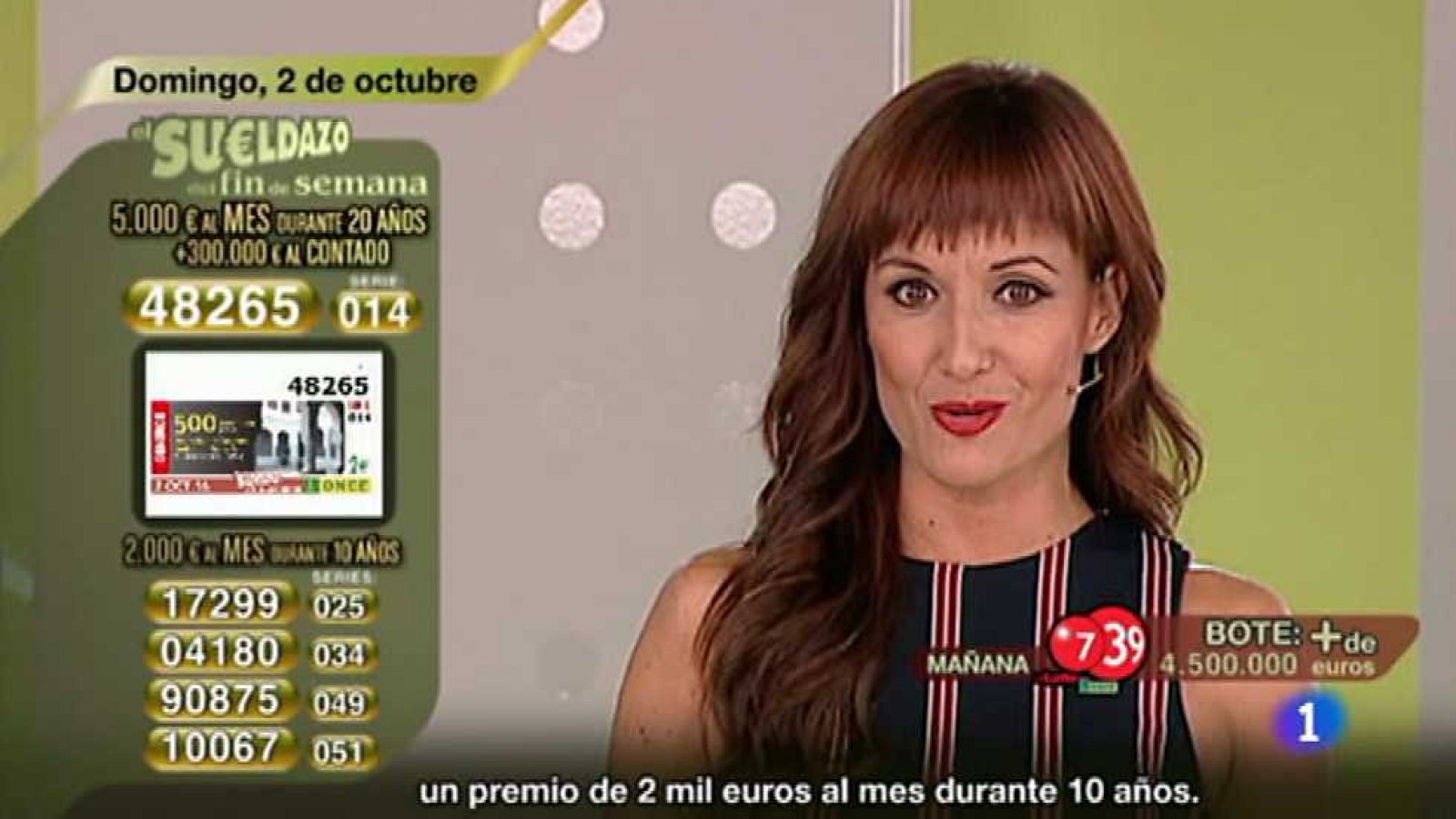 Sorteo ONCE - 02/10/16 - ver ahora