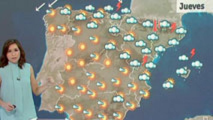 Tormentas fuertes en Cataluña y Baleares con temperaturas a la baja