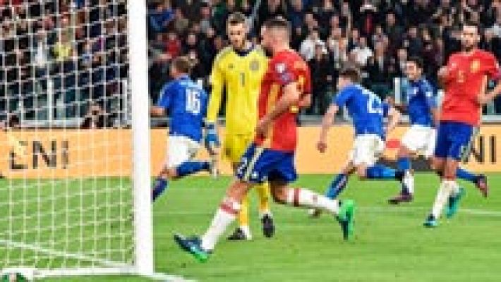 Clasificación Mundial 2018. Italia 1-1 España. Resumen
