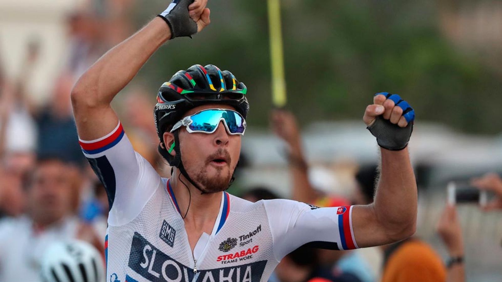 El eslovaco Peter Sagan ha revalidado este domingo su condición de campeón del mundo en el Mundial de ruta disputado en Doha (Catar), superando en el 'sprint' al británico Mark Cavendish y al belga Tom Boonen, en un recorrido llano de 257,3 kilómetros con final en La Perla marcado por el calor, la distancia y el viento presente.