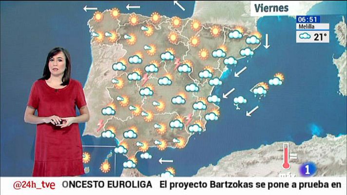 El tiempo - El cielo estará nuboso en gran parte de la península y Baleares