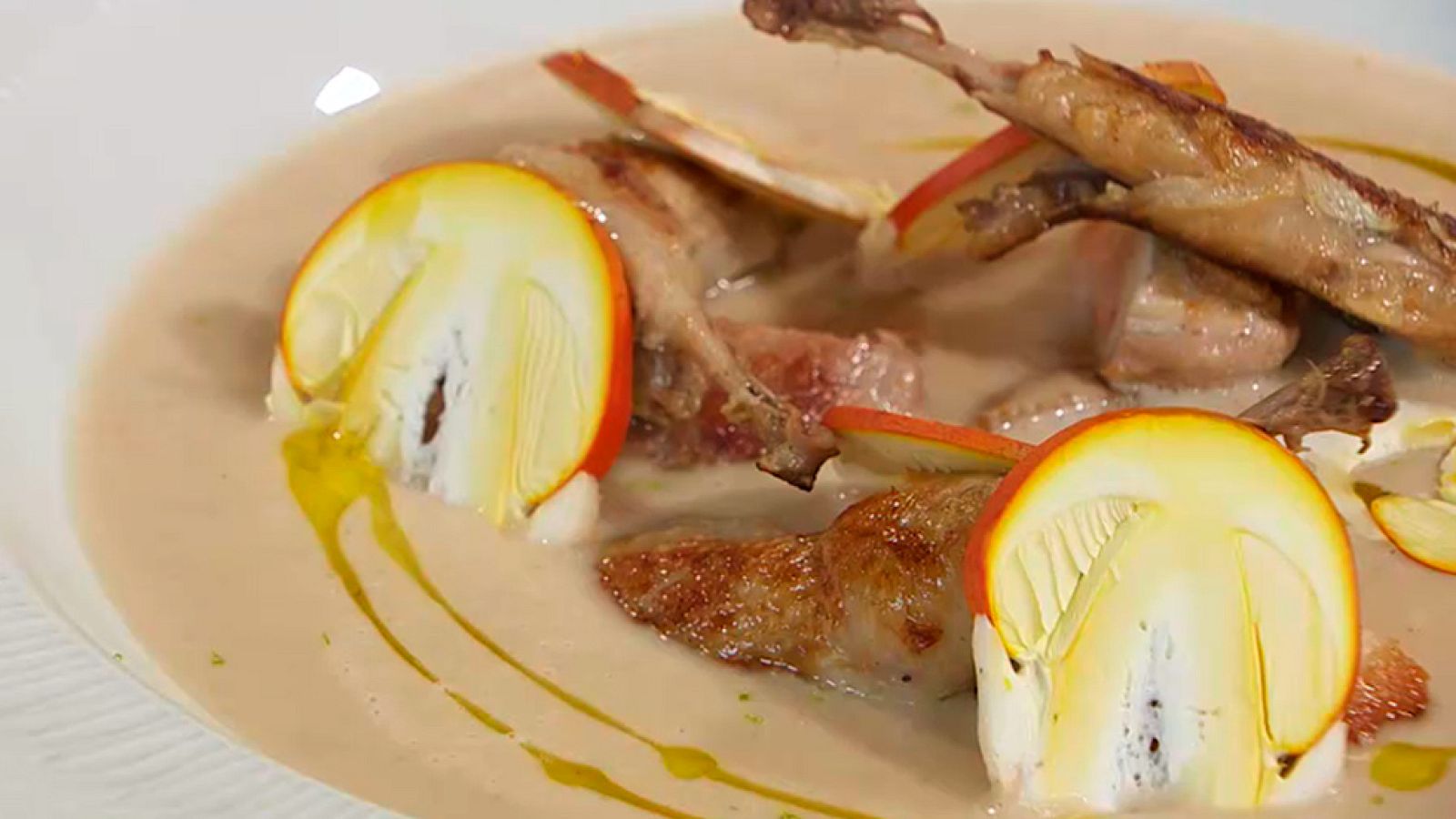 Receta de crema de castañas con codornices