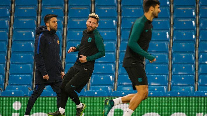 Telediario 1 - El Barça, al asalto de los octavos en Manchester