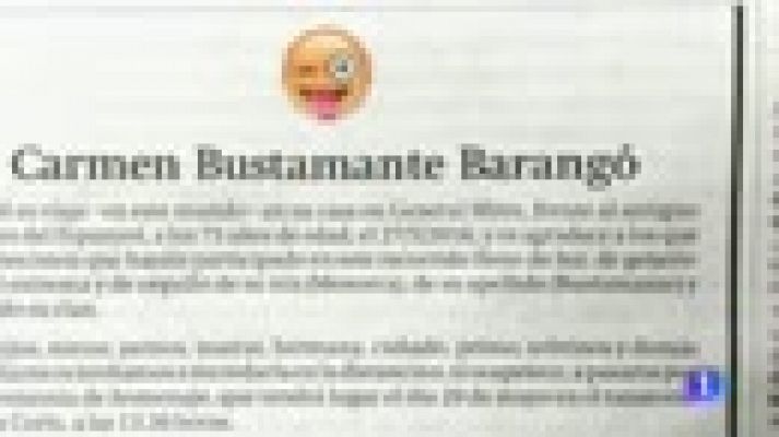 Telediario 1 - Las esquelas se reinventan con ayuda de las nuevas tecnologías