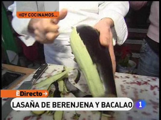 Lasaña de berenjena y bacalao