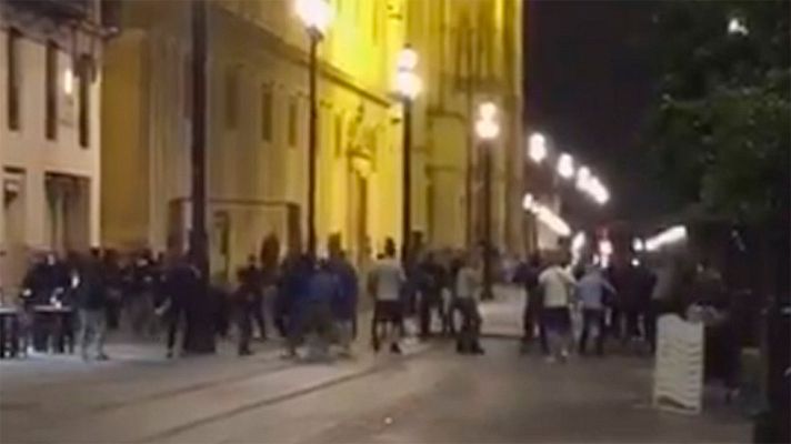 Telediario 1 - Tres aficionados del Dinamo, detenidos por altercados en Sevilla