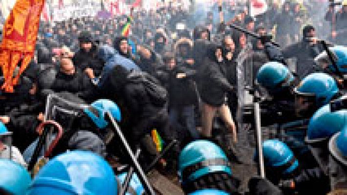Violentos enfrentamientos en la ciudad italiana de Florencia