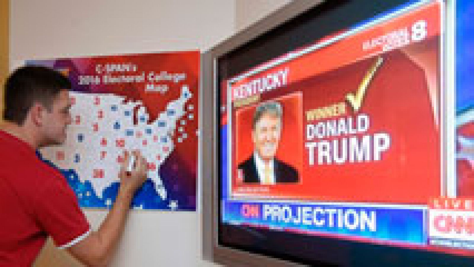 Telediario 1: Trump gana en los estados republicanos tradicionales y arrebata algunos históricamente demócratas | RTVE Play