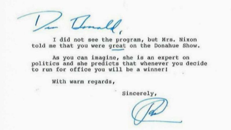 Nixon predijo la victoria de Trump hace 32 años