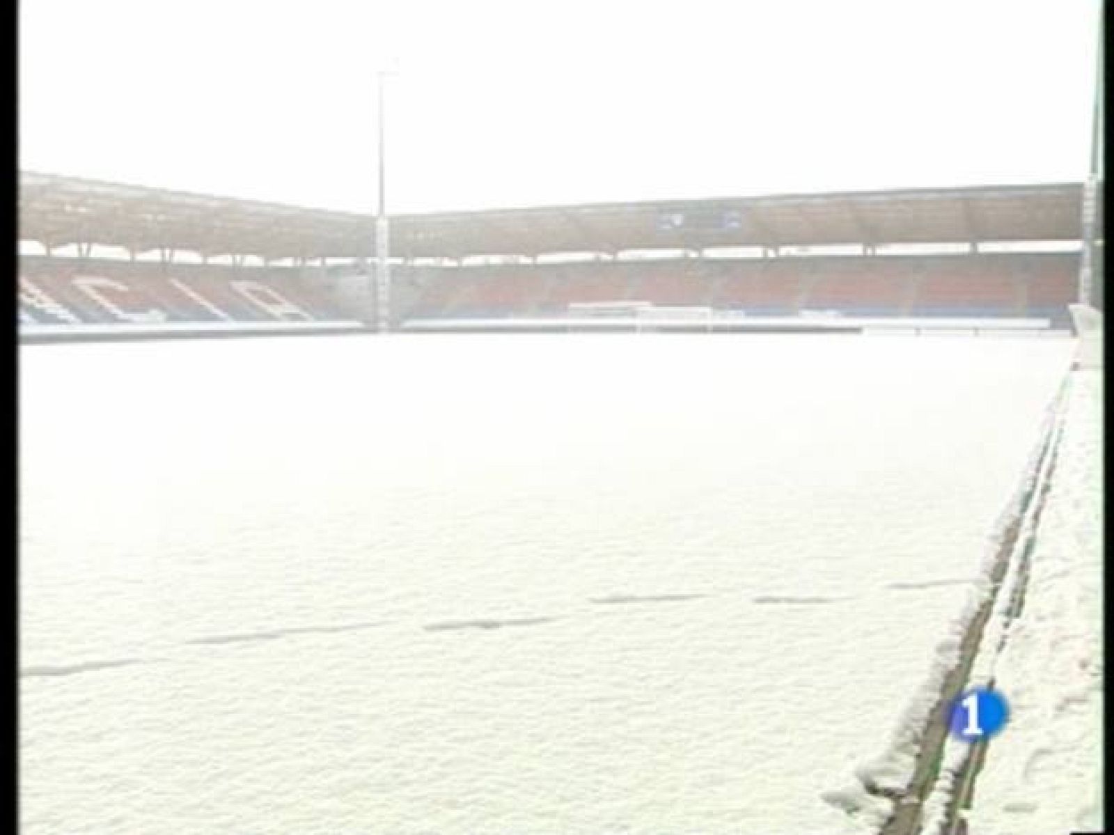 La nieve no impide jugar el Numancia-Getafe | Ver