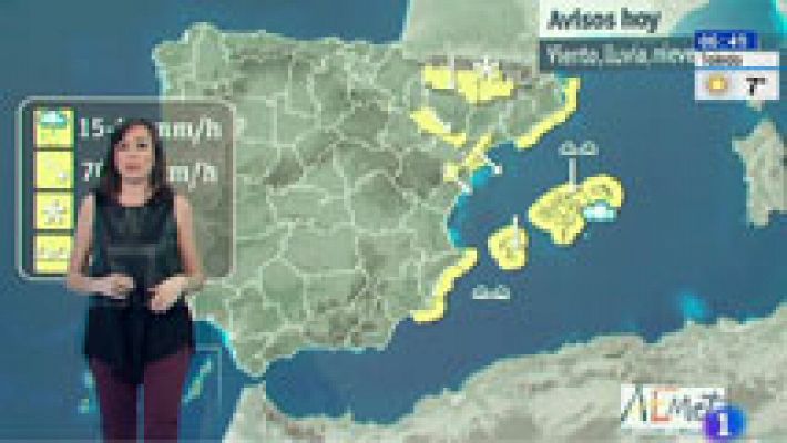 Viento fuerte en el litoral de Galicia, Pirineos y Menorca