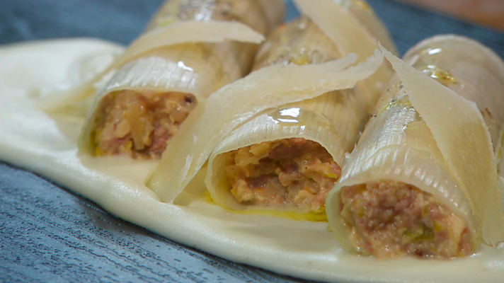 RTVE Cocina - Receta de canelones de puerro y pollo