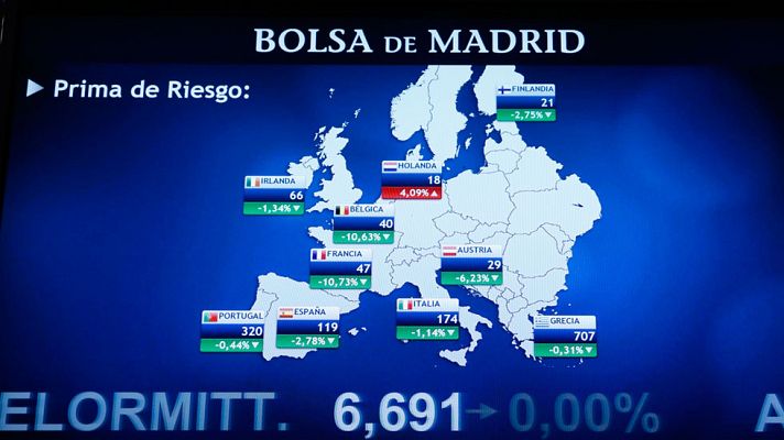 Telediario 1 - La deuda pública afecta a Europa encareciendo la finaciación de los estados